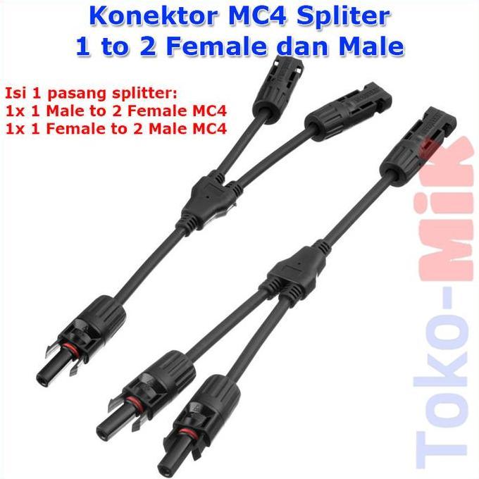 Konektor Mc4 2 In 1 2In1 Cabang 2 (Mc4 Connector T) 1 Ke 2 Splitter