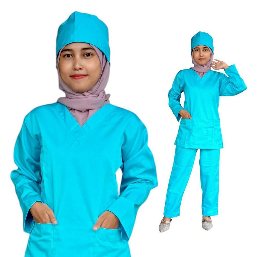 Termurah Baju Ok Lengan Panjang Baju Jaga Oka Perawat Bidan Tenaga Medis Lengan Panjang Pendek Scrub