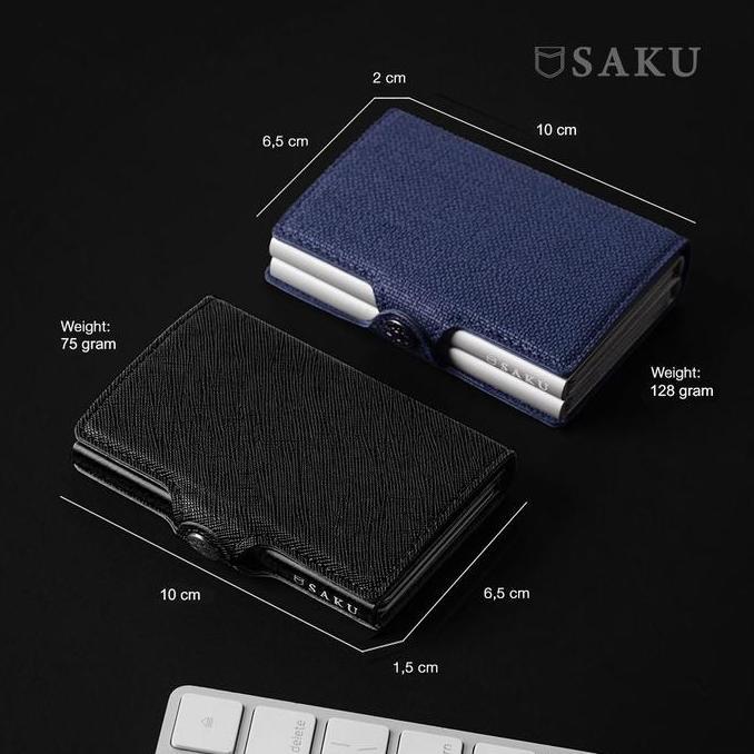 SAKU Dompet Kartu Pria Wanita Card Holder Wallet RFID Textured