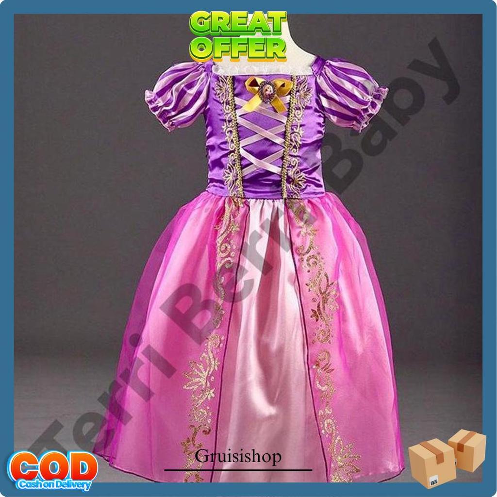 Baju Kostum Cosplay Dress Princess Dres Princes Rapunzel Prinses Rapunsel Costume / Costum / Custom 