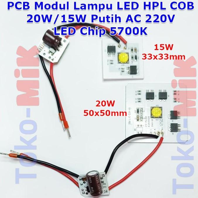 Modul Pcb Led Hpl Cob Putih Pcb Alumunium 20W 20 Watt 15 15 Watt Lamp Led Smd Chip Ac 220V