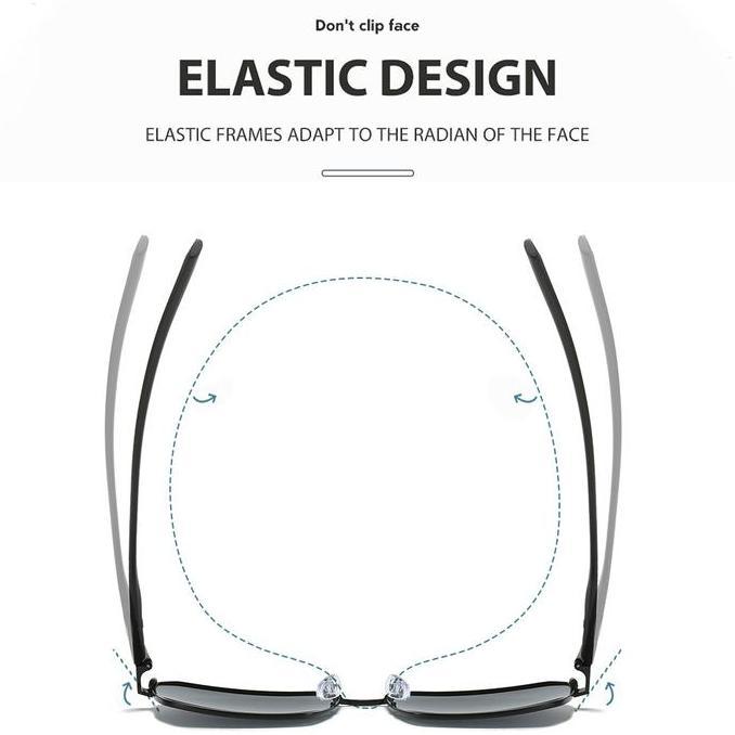 Promo Chazandco Kacamata Frame Hitam Polarized Pria Cowok Wanita Keren Elastik Tr90 Besi Kotak Anti 