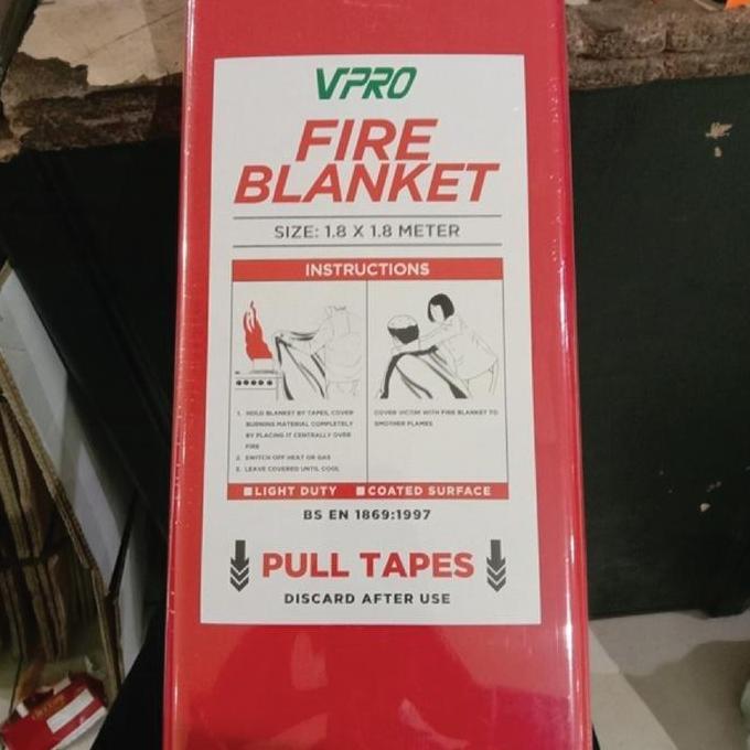 Fire Blanket | VPRO Fire Blanket | 1.8 meter x 1.8 meter/Lembar | Pemadam Kebakaran