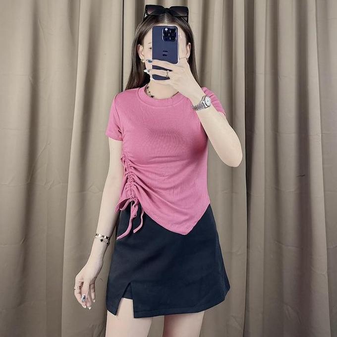 Scrunch rib top | atasan rib kerut