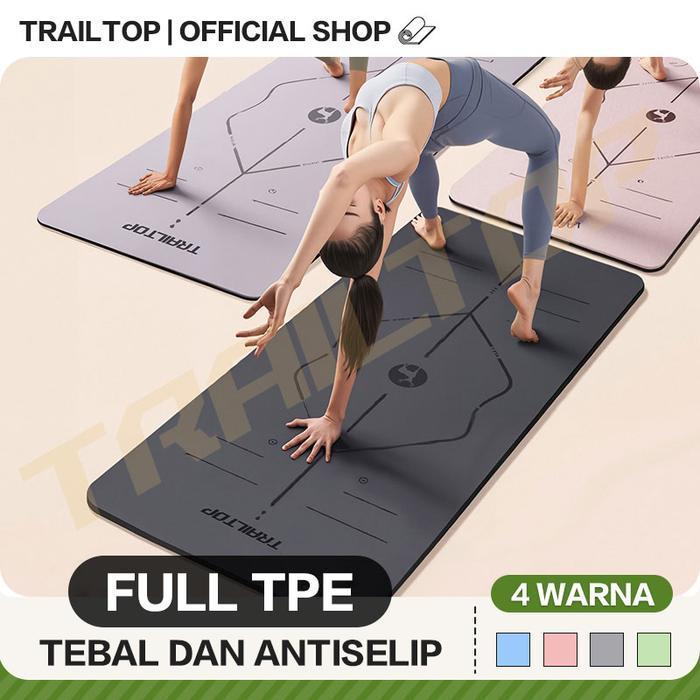 Trailtop Matras Yoga Premium Tpe Yoga Mat Anti Slip Matras Olahraga Tebal 6/8 Mm