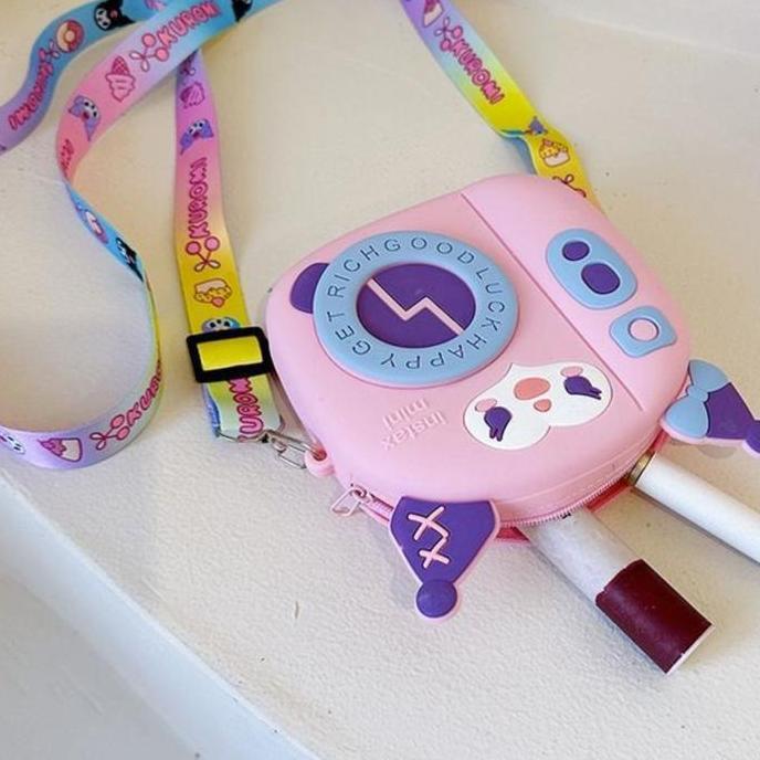 TERLARIS TAS SELEMPANG BONEKA KAMERA GET RICH / SLING BAG ANAK JELLY RUBBER KARAKTER LUCU KAMERA GET