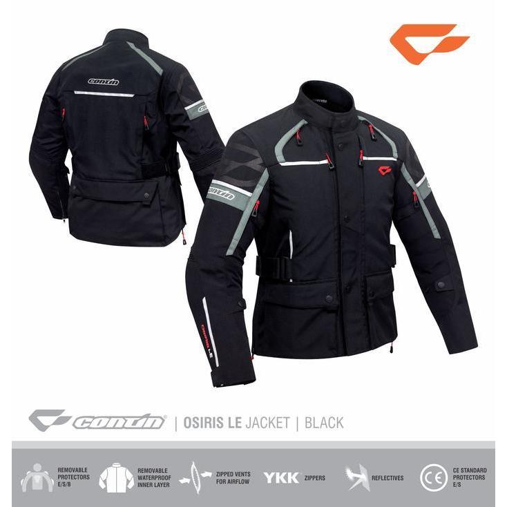 Continmoto Jaket Motor Touring Adventure Protektor Contin Osiris Le - Black