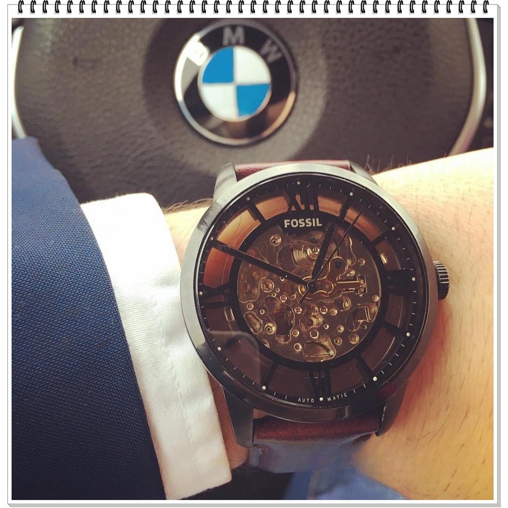 Fossil Townsman Automatic Dark Brown Leather Watch ME3098