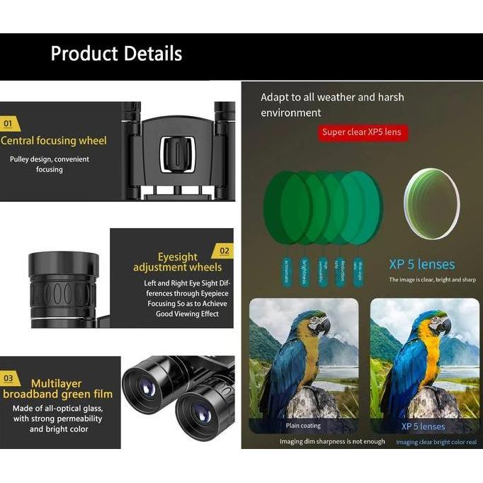 Teropong Binokular Jarak Jauh HD Long Range Night Vision