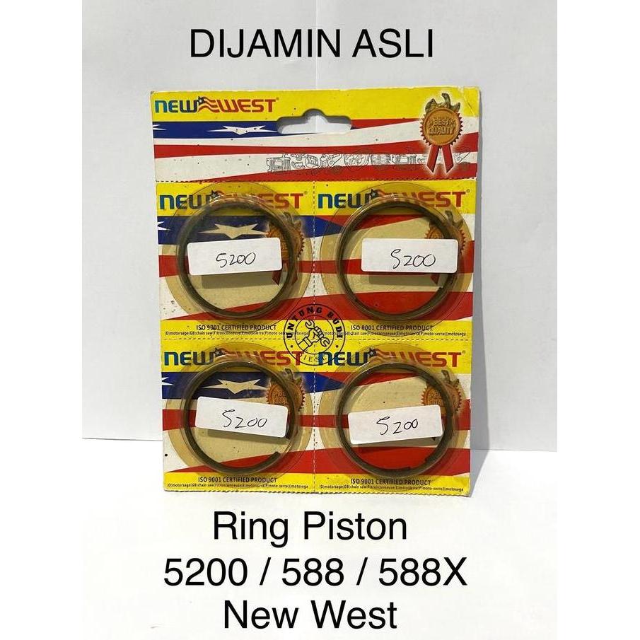 Ring Piston 5200 New West 568 588 588X Ring Seker Chainsaw Gergaji Mesin Senso 20 22 24 inch