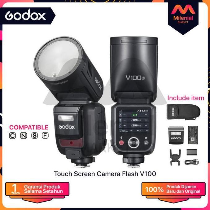 TERBARU - Godox V100 Round Head Flash V-100 Godox Flash