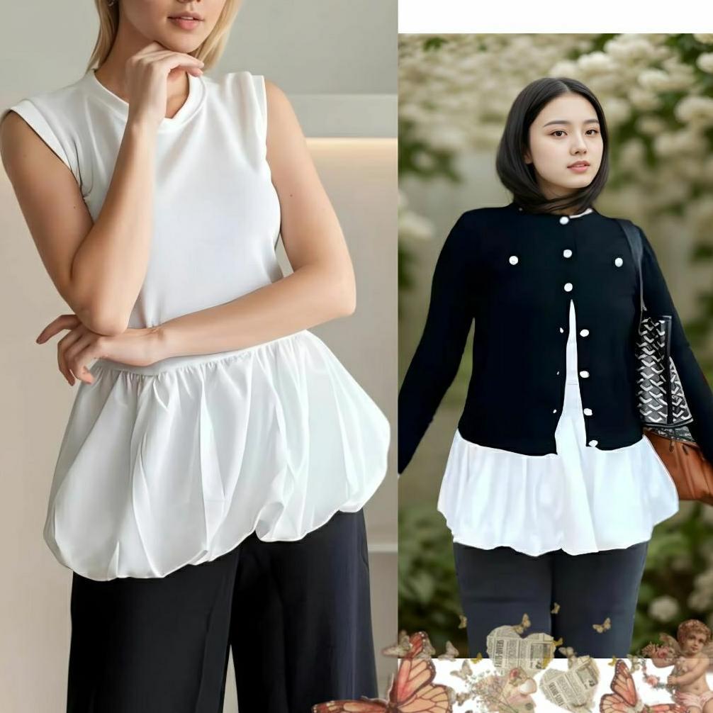 Terlaris Nikoi Top / Iner Buntung Balon / Atasan Wanita Terbaru / Top Dress Inner Premium / Blouse B