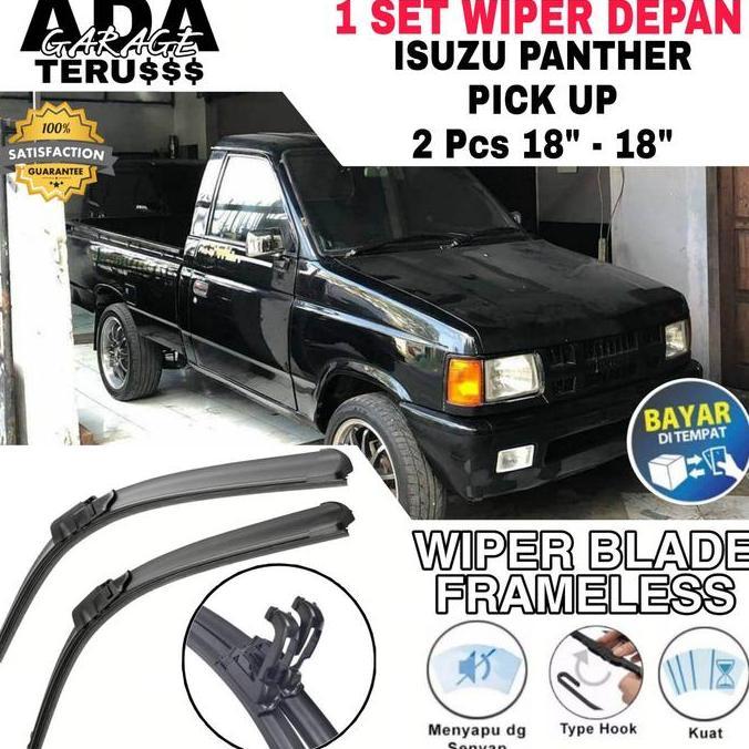 Wiper Blade Frameless Mobil Isuzu Panther Pick Up Sepasang 2 Pilihan Ukuran Pembersih Kaca Depan Aks