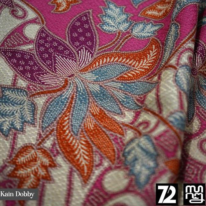 JUAL BAHAN BATIK PREMIUM Dobby Dobi Dobbi Dolbi Motif Parang Warna Pink Merah Muda 723494 Cap 72 Jar