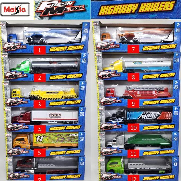 Diecast Miniatur Truk Fresh Metal Highway Haulers Maisto 1:87 (TERBAIK) (TERBARU) (TERMURAH)