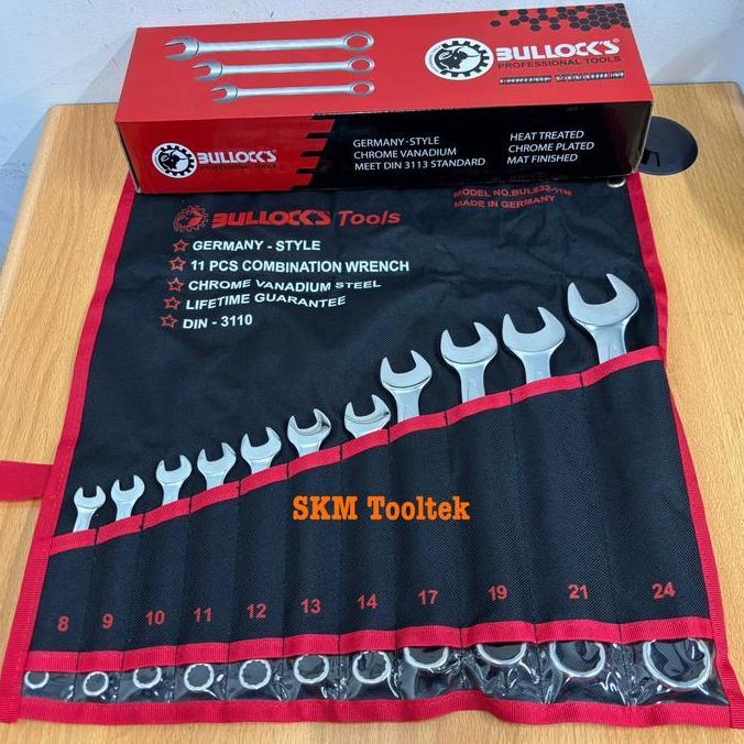 Sale Bullock Kunci Ring Pas 11Pcs 8Mm - 24Mm / Bullock Combination Wrench Set Ring Pas 8Mm - 24Mm 11