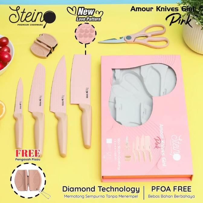 Pisau Dapur Steincookware Diamond & Amour Knives - [6 in 1 Pisau Set] (TERBAIK) (TERBARU) (TERMURAH)