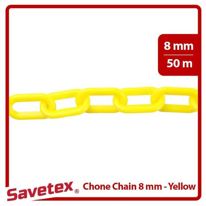Grosir Plastic Chain / Rantai Plastik / 8 Mm X 50 M / Kuning