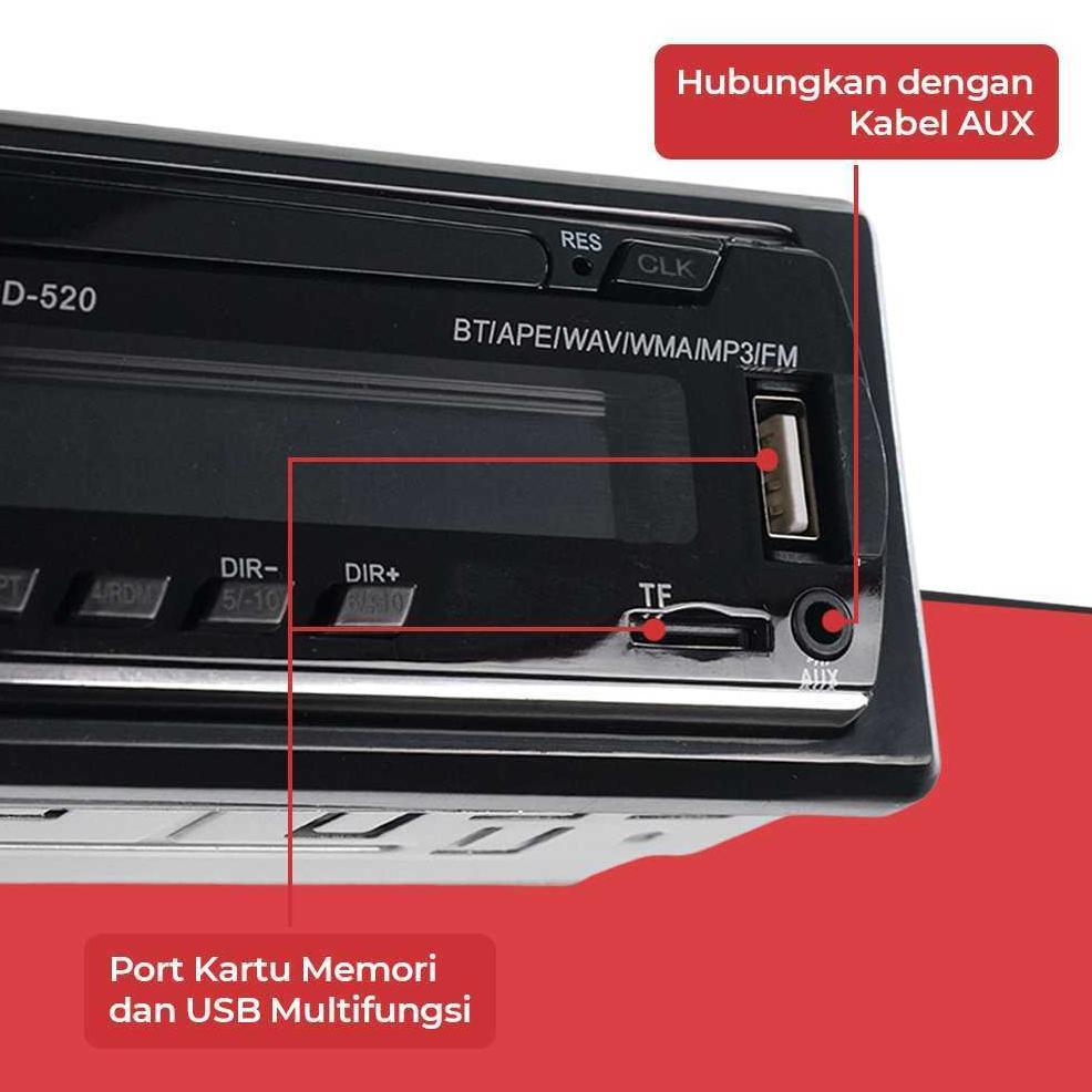 Taffware Tape Mobil avanza Bluetooth full bass Audio MP3 Player Hands Free - JSD-520