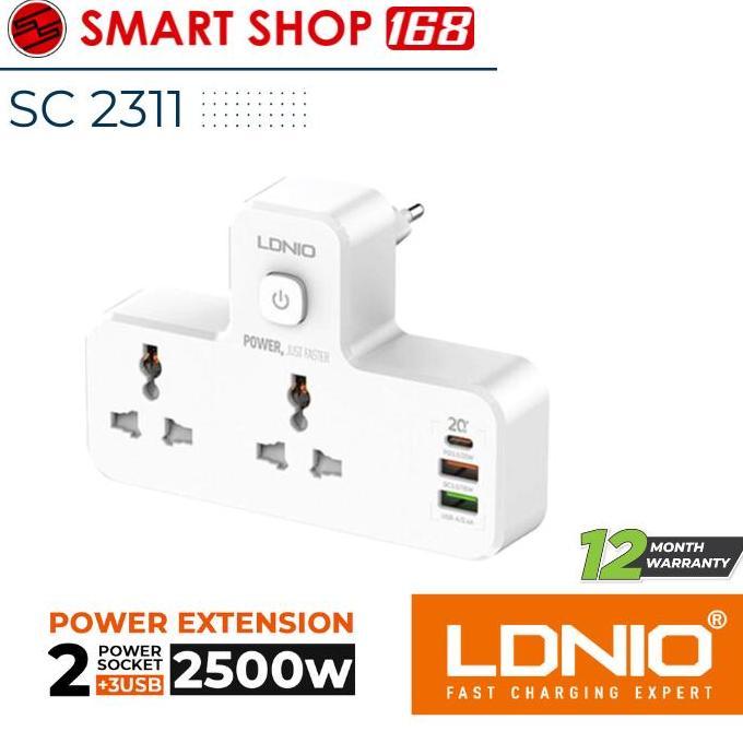 NEW LDNIO SC2311 POWER SOCKET 3 USB PORT ADAPTER ORI