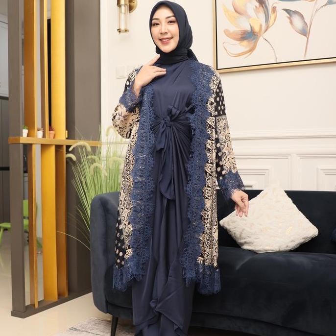 SET COUPLE KAFTAN IKAT VISCOSE PREMIUM GIES Baju Batik Kondangan Pasangan Dress Muslim Wanita Pesta 