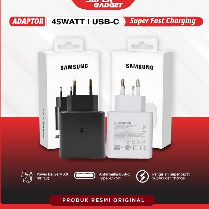 NEW SAMSUNG TRAVEL ADAPTER 45W FAST CHARGING USB TYPE C KEPALA CHARGER ORIGINAL ORI