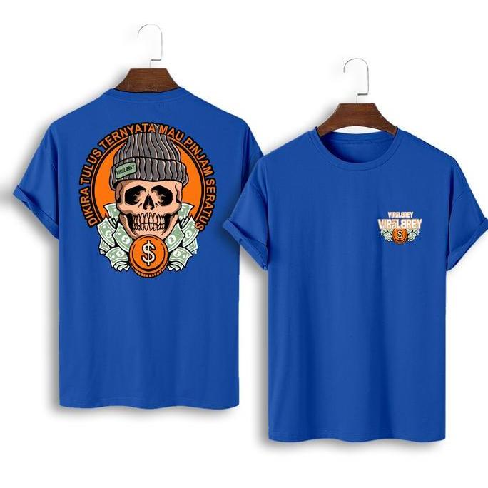 Kaos atasan oblong cowok/cewek dewasa lengan pendek motif Depan belakang XS-XXL-783 Katun Distro Lem