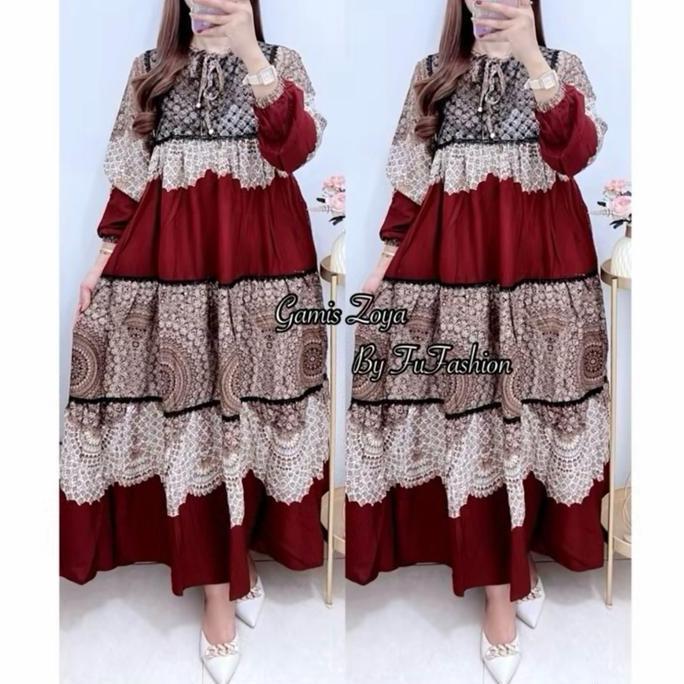 FU- GAMIS SYAKIRA RAYON TWILL RENDA TILE PREMIUM