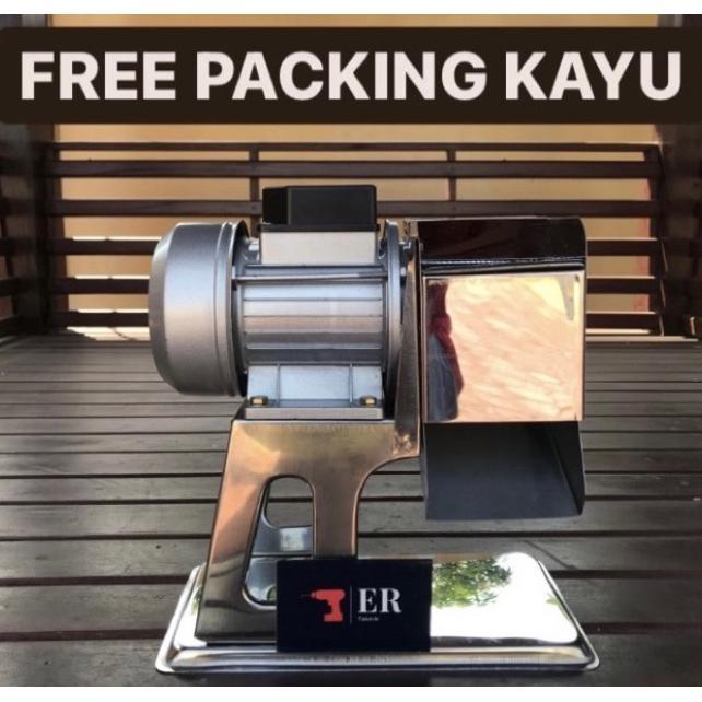 Mesin Parut Kelapa Listrik Bison Roll Kasar Full Stainless Steel Untuk Nanas, Singkong, Wortel Serba
