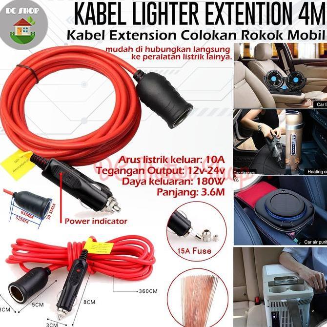 Kabel Colokan Mobil Cigarette Lighter Extension Colokan Lighter Mobil