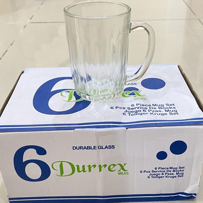 6 Pcs Gelas Kopi Gagang Kaca Royalex Durrex Mug