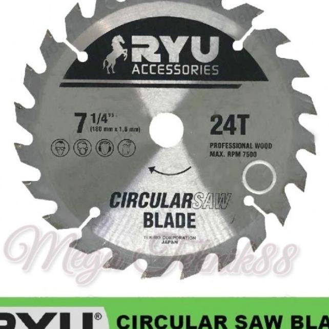 Mata Circular Saw  Ryu 7" X 24T Circular Saw Blade Mata Potong Kayu 7 "
