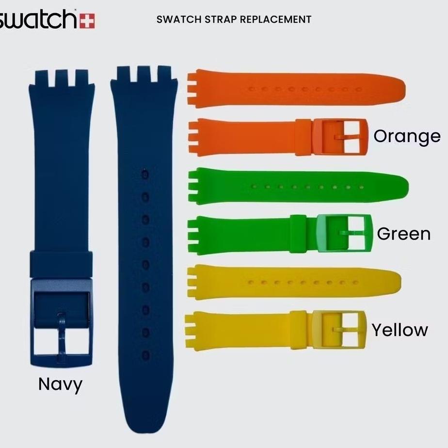 Strap Tali Jam Tangan Swatch 17Mm 19Mm Strap Swatch Rubber Silikon