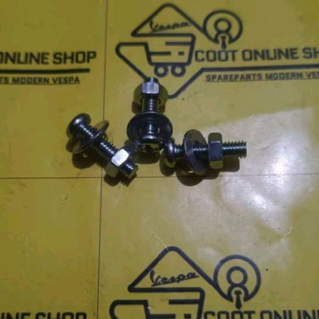 BAUT DUDUKAN PLAT NOMER BELAKANG SET VESPA MATIC LX S SPRINT PRIMAVERA GTS RESTOCK