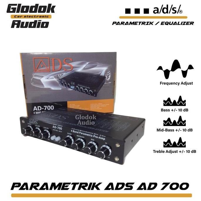 Promo Parametrik Equalizer  4 Band Ads Ad 700 Dengan Input Dc 12 Volt & S/N >90 Db Untuk Kualitas Su