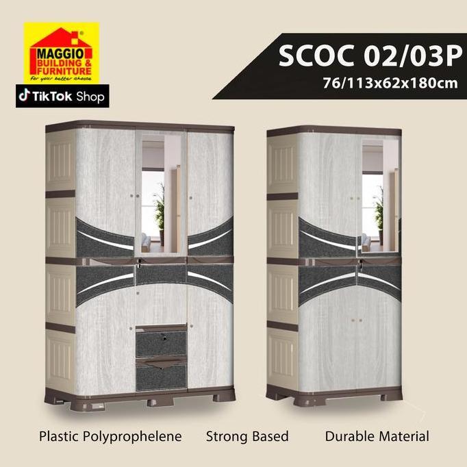 LEMARI PAKAIAN PLASTIK - LEMARI PAKAIAN PLASTIK 3 PINTU - LEMARI PLASTIK 2 PINTU - SCOC - OLYMPLAST 