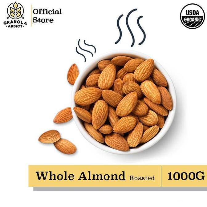Siapsajikan- Roasted Whole Almond / Kacang Almond Panggang 1000G (1Kg)