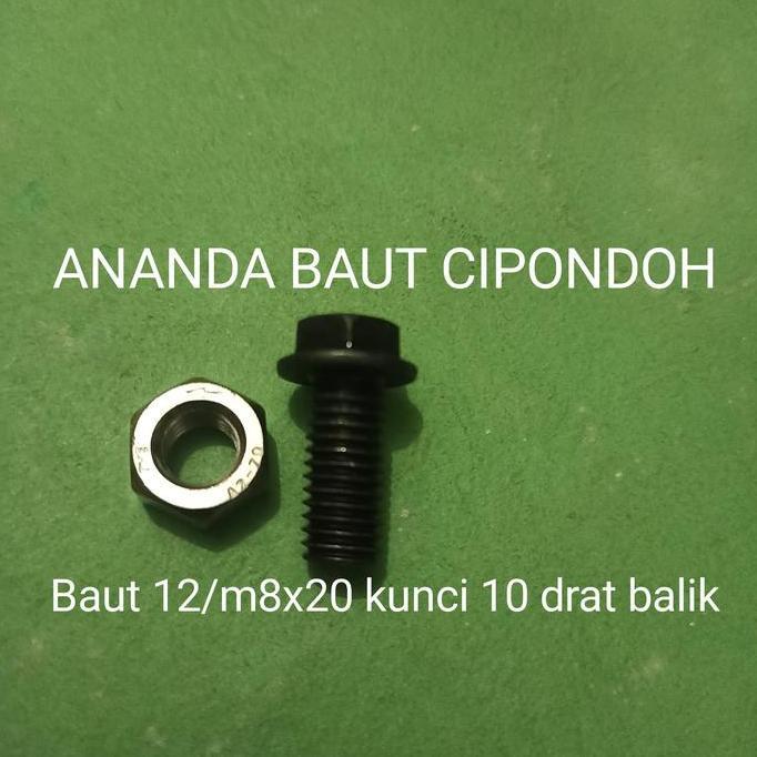 BAUT M8X20 DRAT KIRI +MUR M8DRAT KIRI TERBAIK