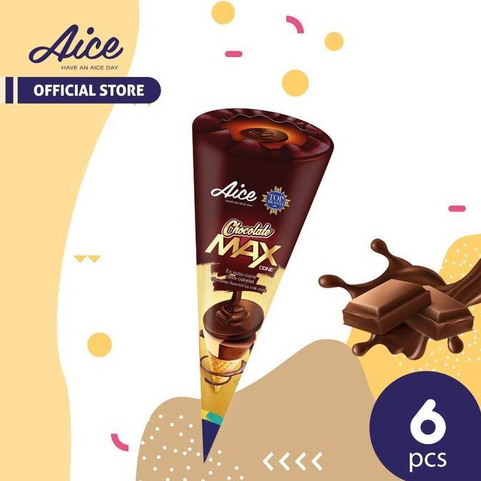 Barudatanglagi- Aice Ice Cream Chocolate Max Cone Isi 6 Pcs Eskrim