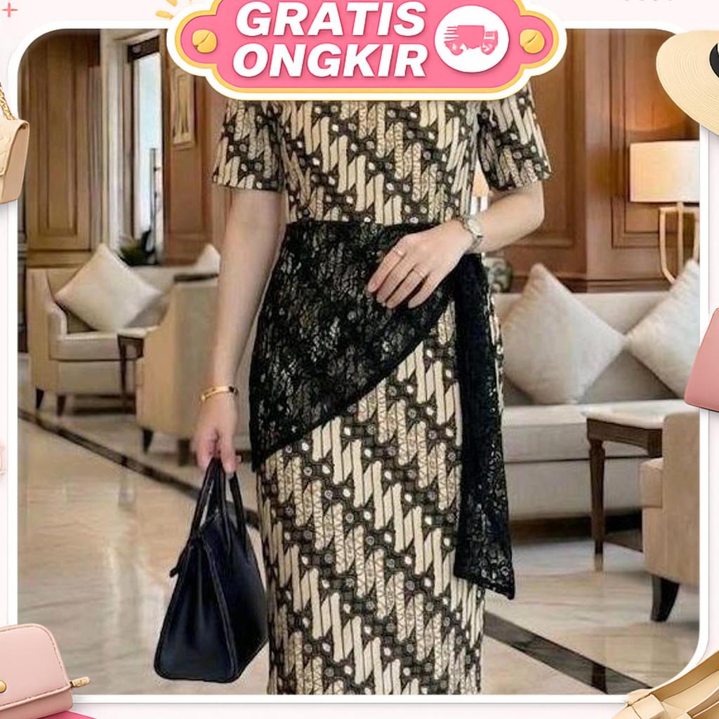 Dress Scuba Batik Import 1810 / Dress Kasual