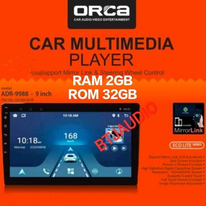 Promo Head Unit Tape Tv Mobil Android Merk Orca/Dhd/Skeleton Untuk Mazda 2 Thn 2010 Up Layar 9 Inch 
