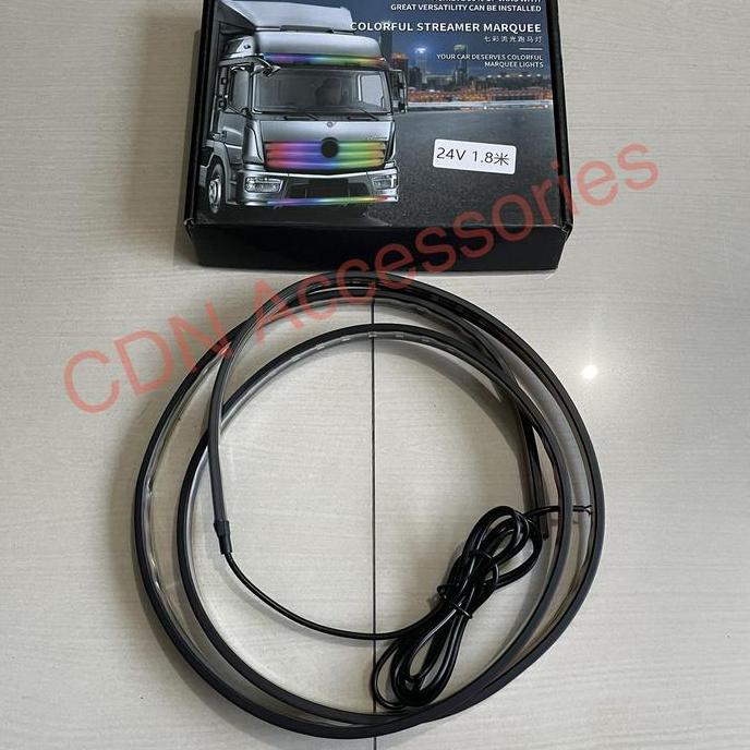Lampu LED DRL Running Strip RGB Bus Truk 24V 180cm Warna warni