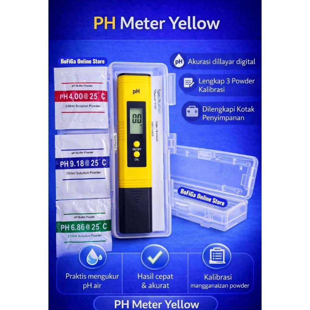 Ph Meter Digital Akurat | Alat Ukur Keasaman Air & Cairan, Ph Tester Hidroponik Aquarium Laboratoriu