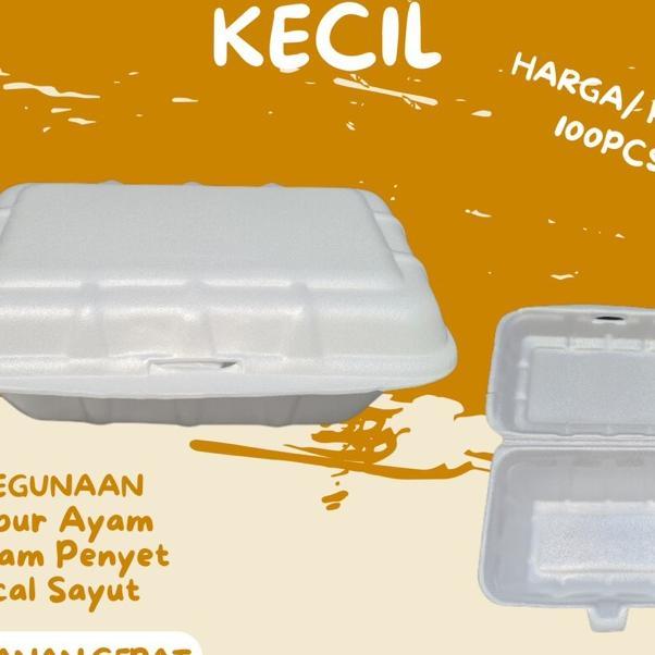 Sterofoam Kecil Isi 100Pcs Box Strofoamkotak Styrofoam Makan Gabus Bubur Ayam Geprek Pecal