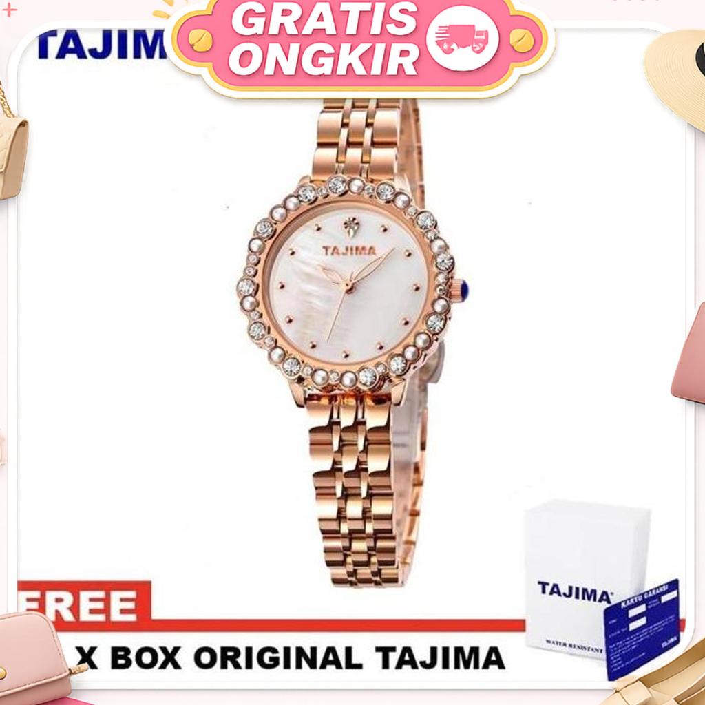 Jam Tangan Analog Wanita Tajima 9311 Stainless Steel Original Garansi 1 Tahun + Free Box Quartz Watc