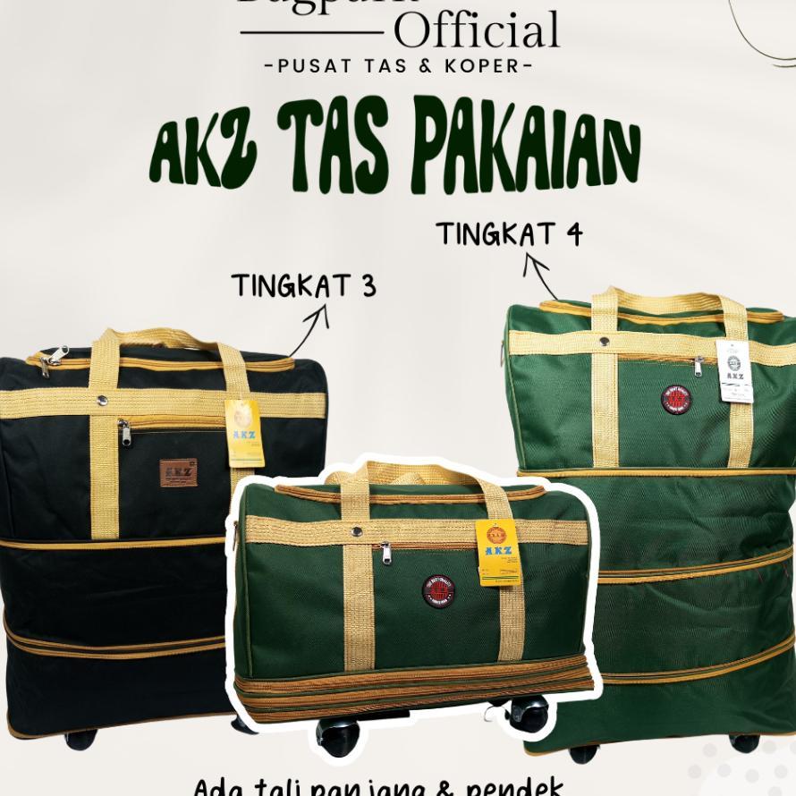 Tas Pakaian Akz / Tas Pakaian 3 Tingkat / Tas Pakaian 4 Tingkat  Roda Putar / Tas Pakaian Besar Orig