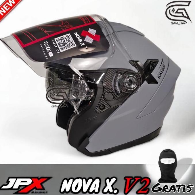 HELM JPX NOVA X DARK GREY DOF v.2 /ABU-ABU DOP model njs kairoz Motorcycle