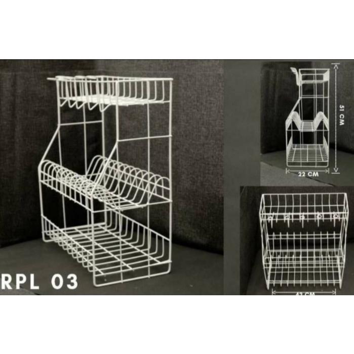 Rak Piring Wastafel 3 Susun - Rak Piring Gantung - Rak Piring Rpl - Rak Dapur