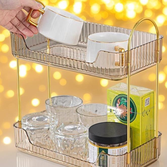 Rak Aqua Gelas Estetik Rak Serbaguna Tempat Kosmetik Tempat Aqua Gelas Estetik Mewah Tempat Aqua Gel