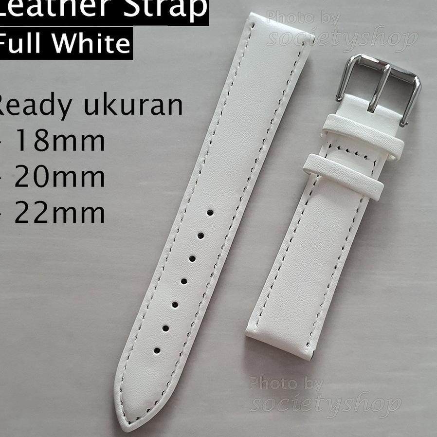 Leather White Putih Kulit Tali Jam Strap Watch 18 20Mm Dw